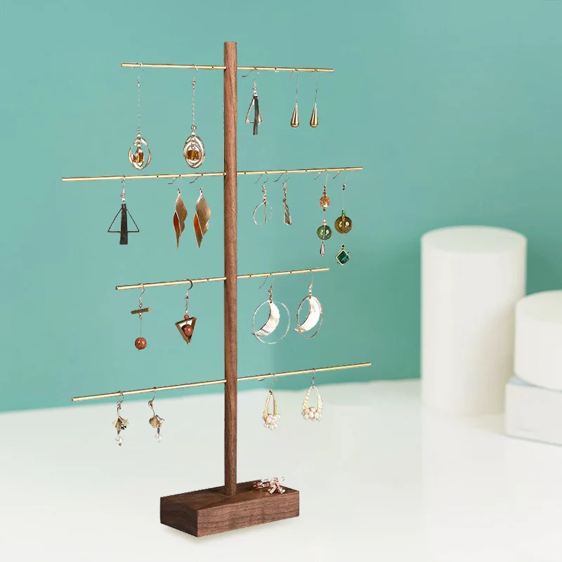 

Handmade Wooden Bar Jewelry Storage Box Earrings Display Necklace Stand Bracelet Tray Ring Stand Photography Props