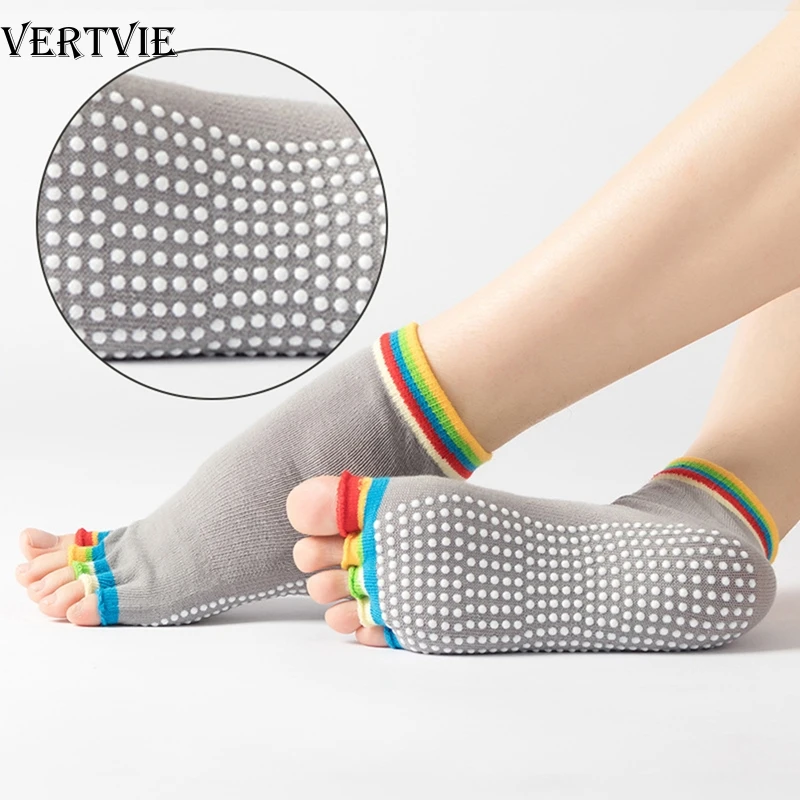 Женские противоскользящие хлопковые силиконовые 5 пальцев для занятий йогой и