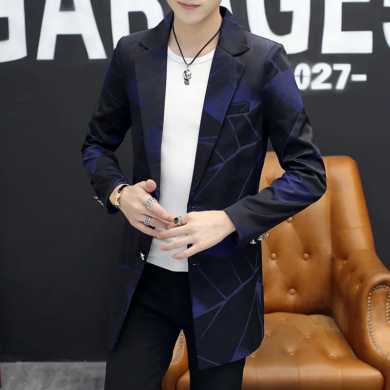 

Men's windbreaker mid-length 2021 spring and autumn new Korean style trendy suit social youth handsome cloak jacket