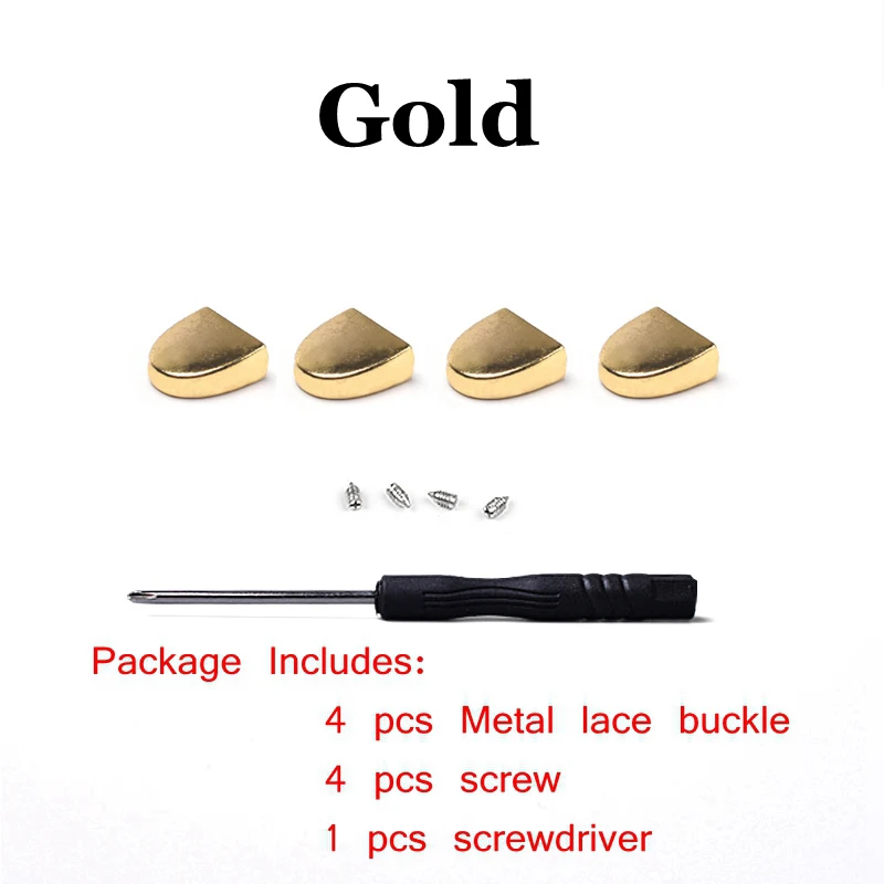 4pcs Gold 1 пара эластичные шнурки для обуви плоские шнурки без завязок Дети Взрослые Унисекс белые шнурки для отдыха на открытом воздухе кроссовки быстро ленивые шнурки - Цвет: 4pcs Gold