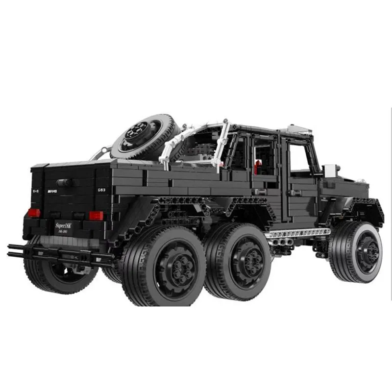 1:8 Высокая имитационная техника автомобиля серии СОВМЕСТИМЫ MOC 2425 G63 AMG пикап SUV 6X6 набор модель строительные блоки кирпичи детские автомобили - Цвет: LE-J901 no box