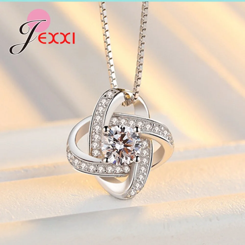 

Boutique Lady Korean Style Flower Pattern Cubic Zirconia Necklaces Pendants For Women 925 Sterling Silver Choker Jewelry