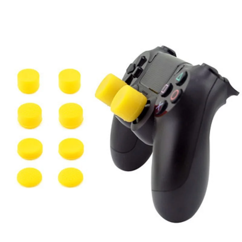 Цвет: желтый 8 шт Силиконовые аналоговые ручки джойстик ручки для PS3/PS4 ручка для sony Playstation 4 PS4 Pro тонкие запасные части - Цвет: Цвет: желтый