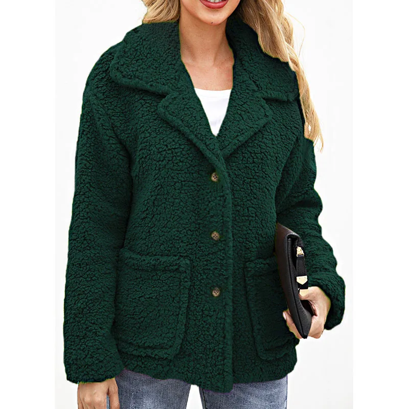 

Vintage Stylish Pockets Jacket Coat Women 2020 Fashion Lapel Collar Long Sleeve Overcoat Single Breasted Outwear Chic Tops