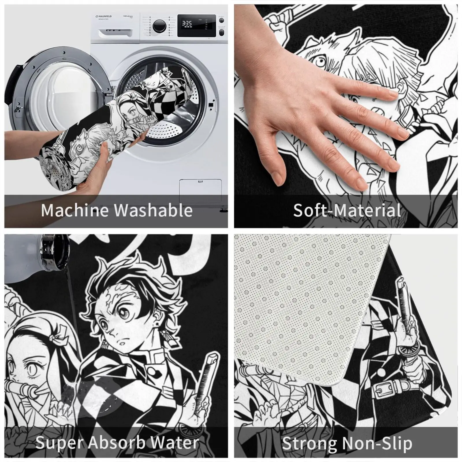 Ковер Demon Killer ковер Kimetsu No Yaiba Tanjiro 9 Pilars Nezuko Inosuke