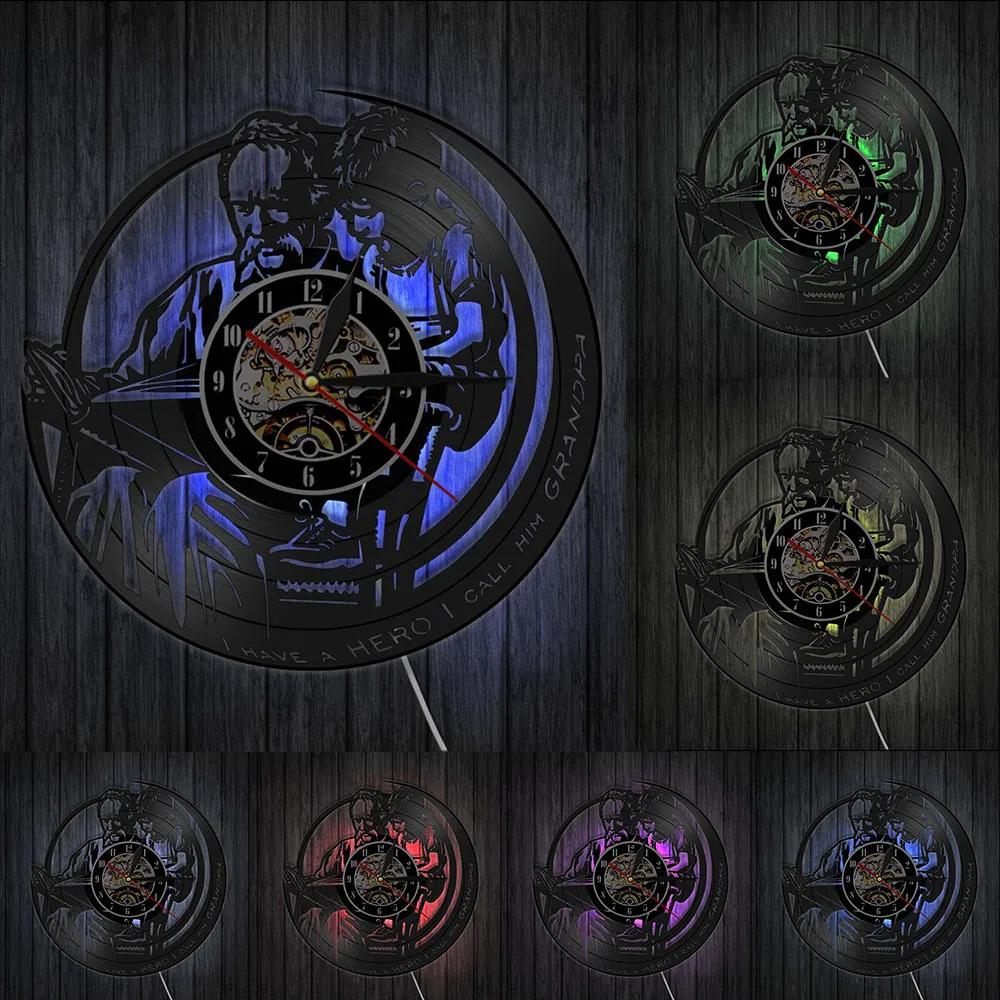 У меня есть героя I Call Him дедушка виниловых пластинок настенные часы Декор для