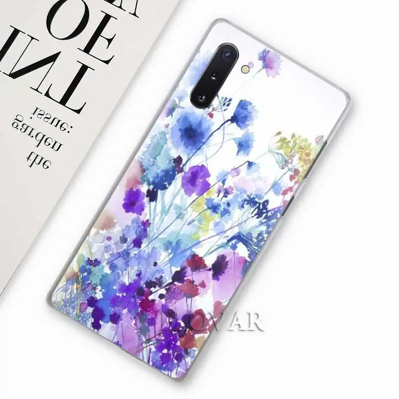 Акварельный цветок Одуванчик Лотос Лаванда Чехлы для samsung Galaxy Note 10 S10 Plus 5G S10e A30 A40 A50 A60 A70 M40 жесткий чехол