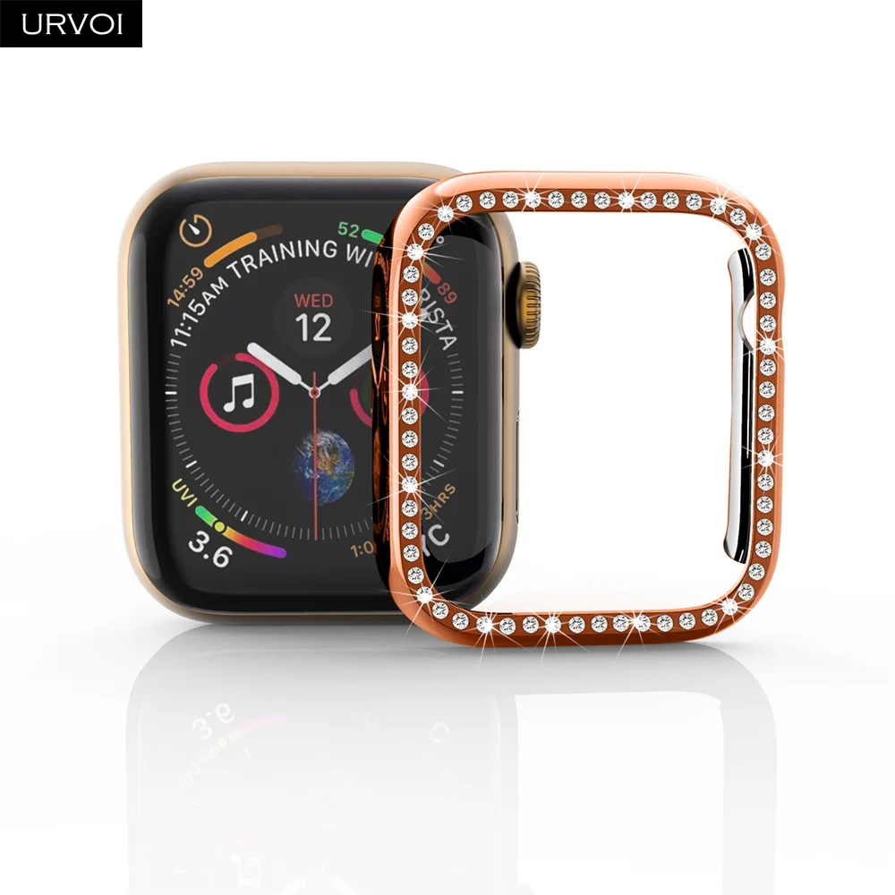 Чехол URVOI для Apple Watch series 6 SE 5 4 3 2 гальванический пластиковый бампер с твердой