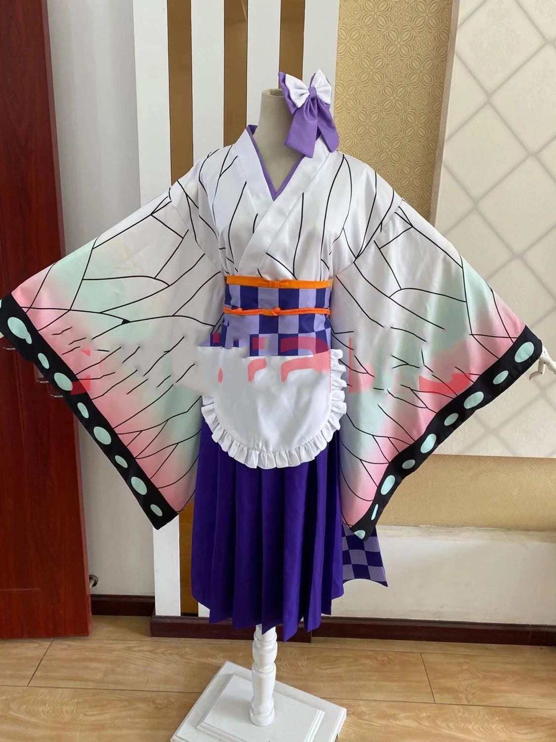 

Demon Slayer Kochou Shinobu Kamado Nezuko Kanroji Mitsur Kibutsuji Muzan Kimono Maid Uniforms Cosplay Costume for Halloween