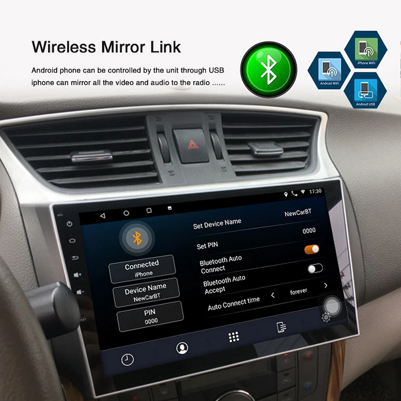 1 Гб + 16 ГБ 2 Din Android9.1 10 &quot ВЫСОКАЯ ЧЁТКОСТЬ мультимедийный плеер для Nissan Sentra 2012 2015