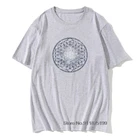 Мужская футболка с принтом мандалы, хлопковая футболка с изображением цветов жизни и священных геометрических символов, 2021
