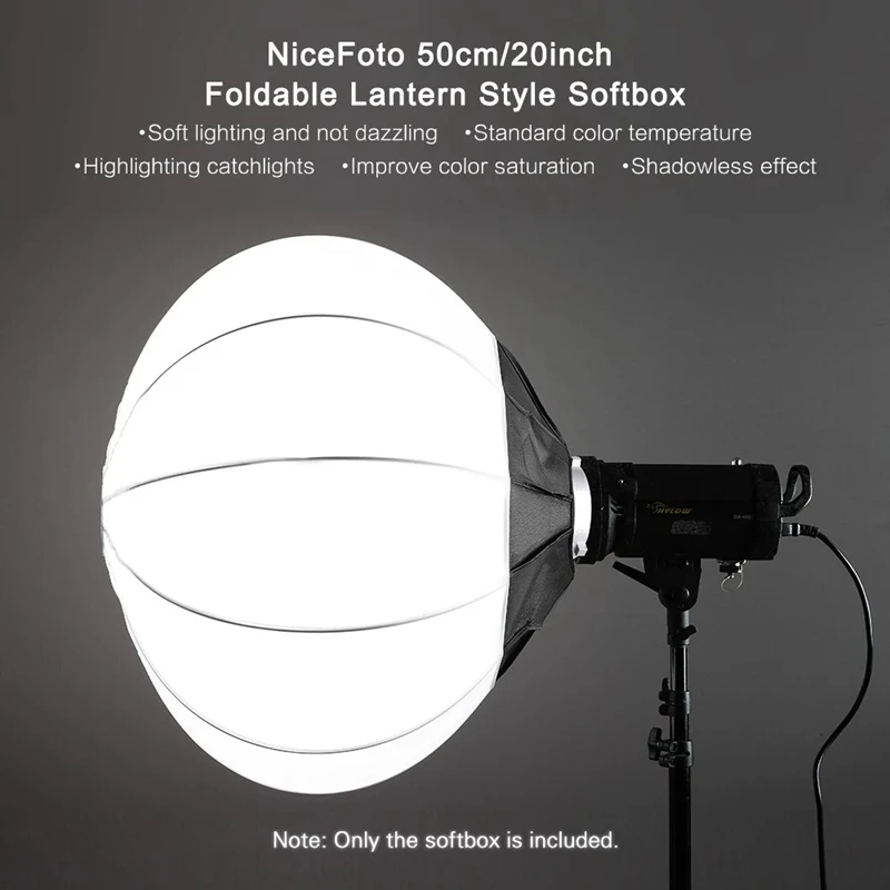 

NiceFoto 50cm/20Inch Foldable Lantern Style Softbox Ball Shape Soft Box