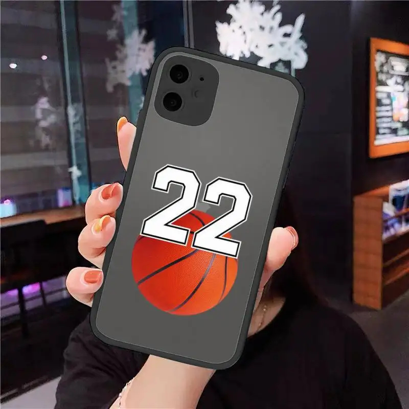 

Simple art basketball lucky numbers Phone Cases Matte Transparent for iPhone 7 8 11 12 s mini pro X XS XR MAX Plus cover funda