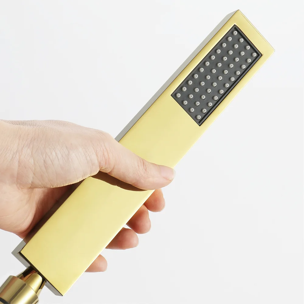 Насадка для душа медная циркониевая золотая квадратная прямая | Строительство и