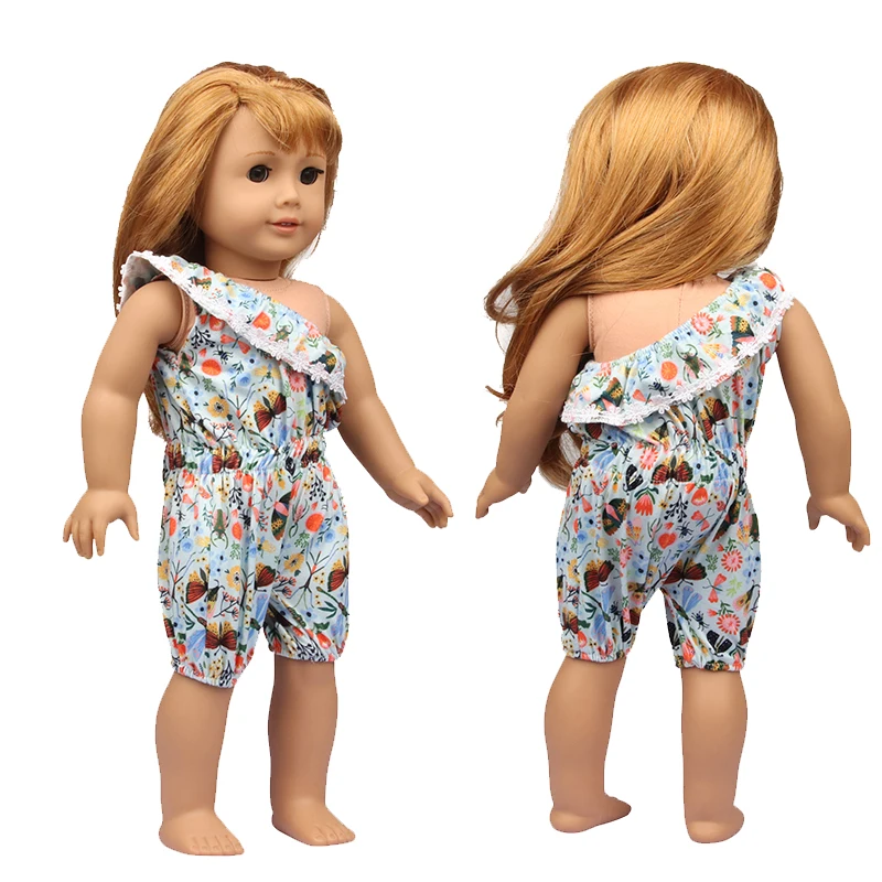 Цветной Летний комбинезон с косой лямкой для 18-дюймовой американской куклы 43 см