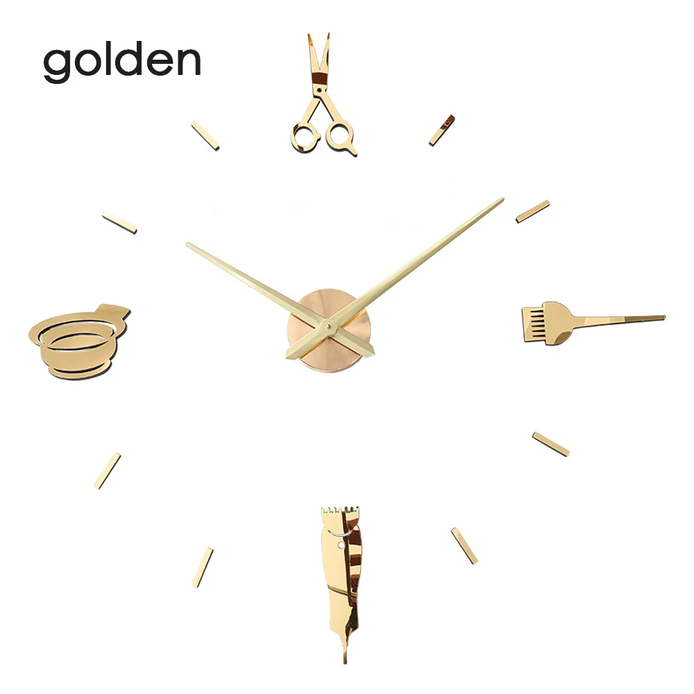Парикмахерские ножницы для салонов красоты DIY настенные гигантские часы с