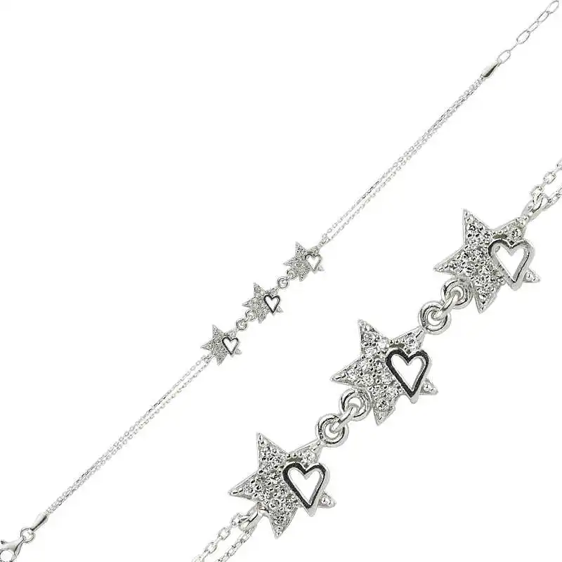 

Sterling silver Heart Star Women 'S Bracelet
