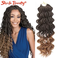 16 inch ombre crochet braids hair 35 strandspack senegalese twist with curly ends brown synthetic braiding hair extensions