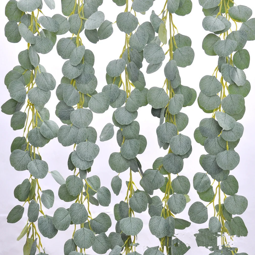 

Artificial Green Eucalyptus Willow Leaves Garland Vine Wedding Greenery Home Birthday Party Table Wall Green Leaves Decoration