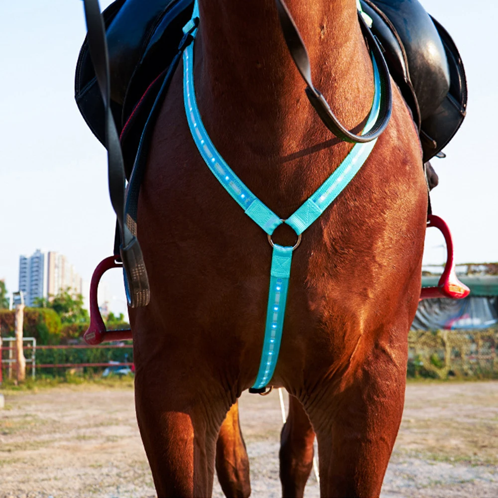 

High Visibility LED Horse Breastplate Collar Horse Chest Belt Tacks Horseback Riding Equestrian Safety Gear