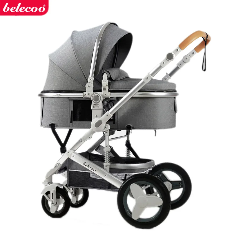 

Belecoo Baby Stroller 2 in 1 High Landscape Stroller Reclining Baby Carriage Foldable Stroller Baby Bassinet Puchair