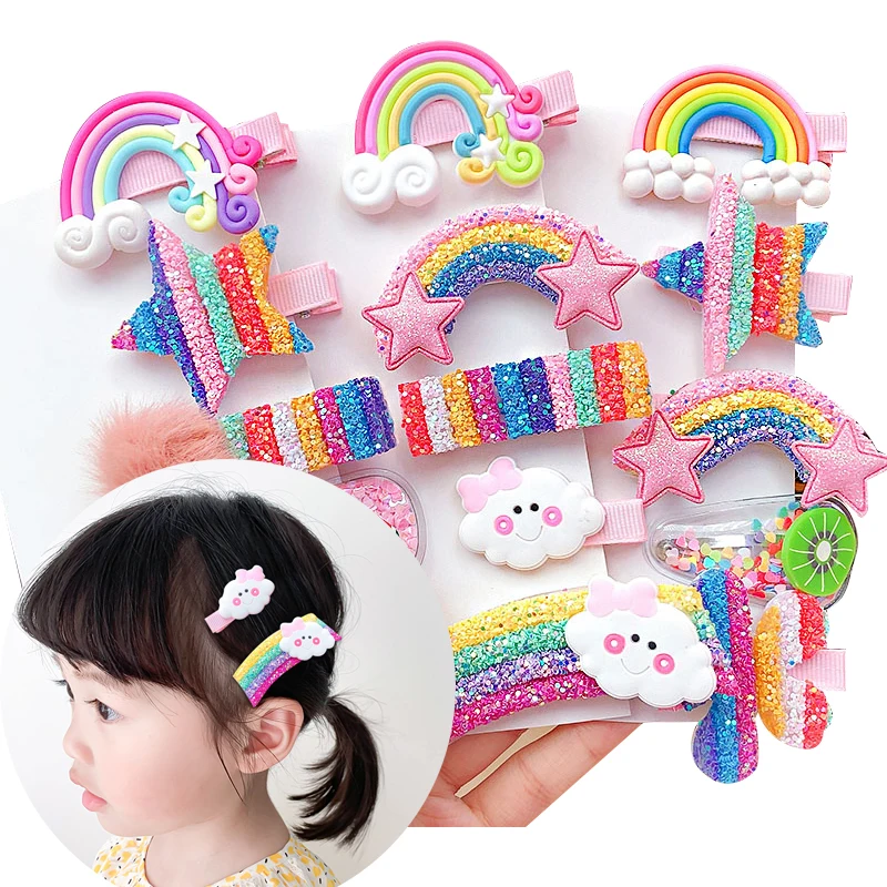 

Lovely Girls Hair Accessories Cartoon Hairpins Clips Gum for Ponytail Holder Hair Rope Tie Styling Tools Elastic Rubber Bands