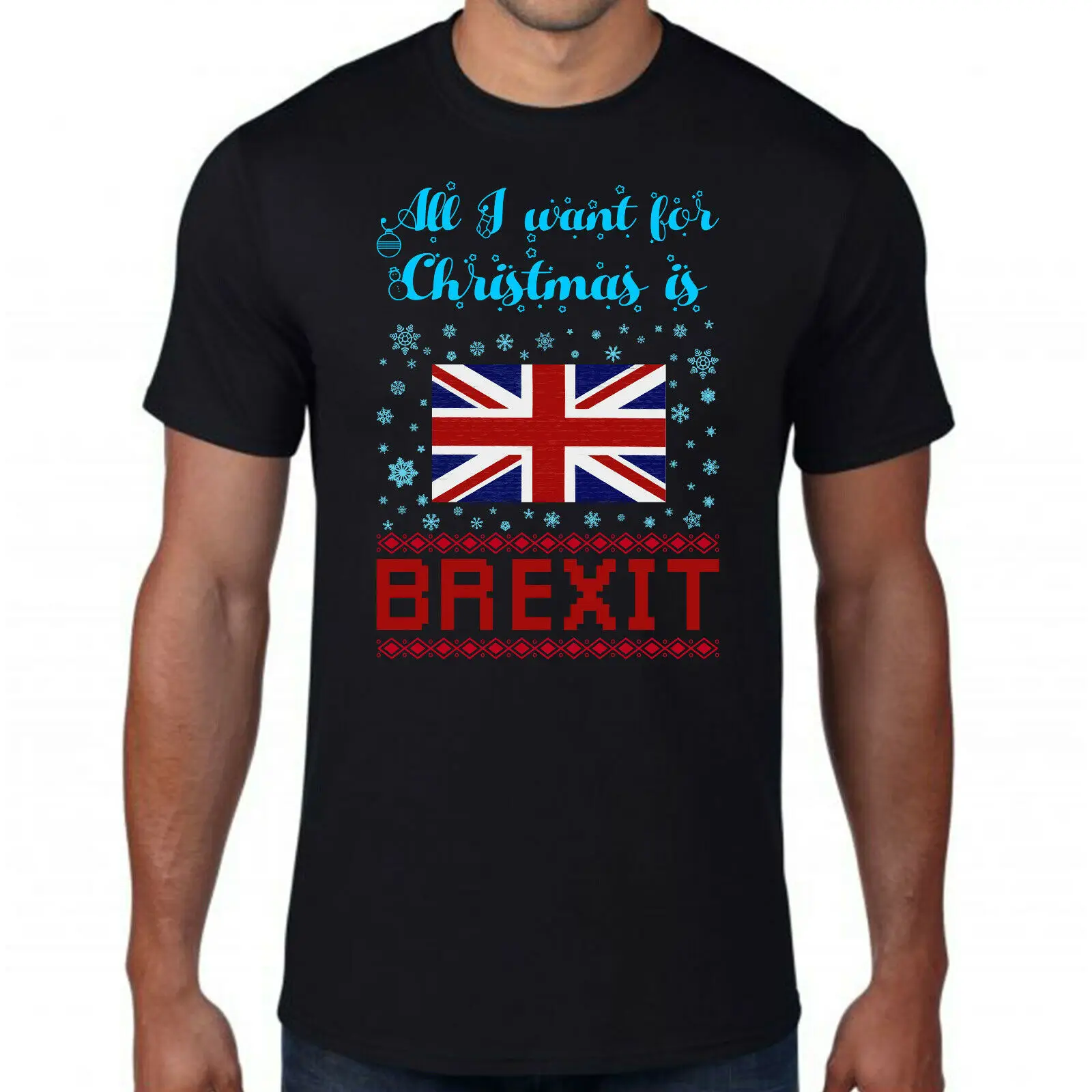 Все что я хочу на Рождество это футболка европейского стандарта флаг