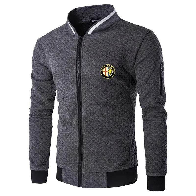 

2021 New Men Sets Fashion Sporting Alfa Romeo logo Brand Printing Zipper hoodie Sweatshirt Mens Clothing Slim Tracksuit coats