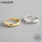 Женское кольцо с асимметричным волнистым узором LouLeur, минималистичное открытое золотистое кольцо из 100% стерлингового серебра 925 пробы, украшение на день рождения