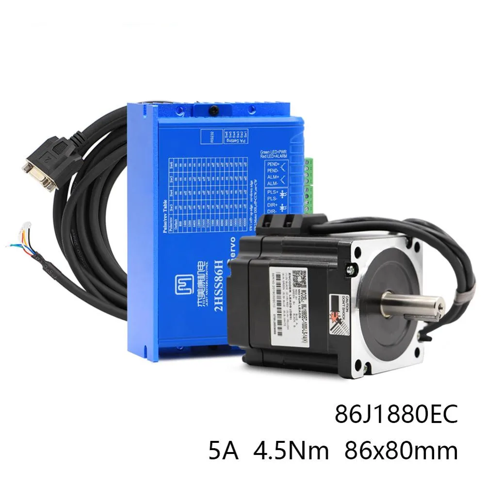 Фото Nema 34 86J1880EC-1000 Шаговый двигатель с замкнутым контуром 4,5 Нм 5А Гибридный шаговый двигатель 2HSS57 Цифровой привод №1