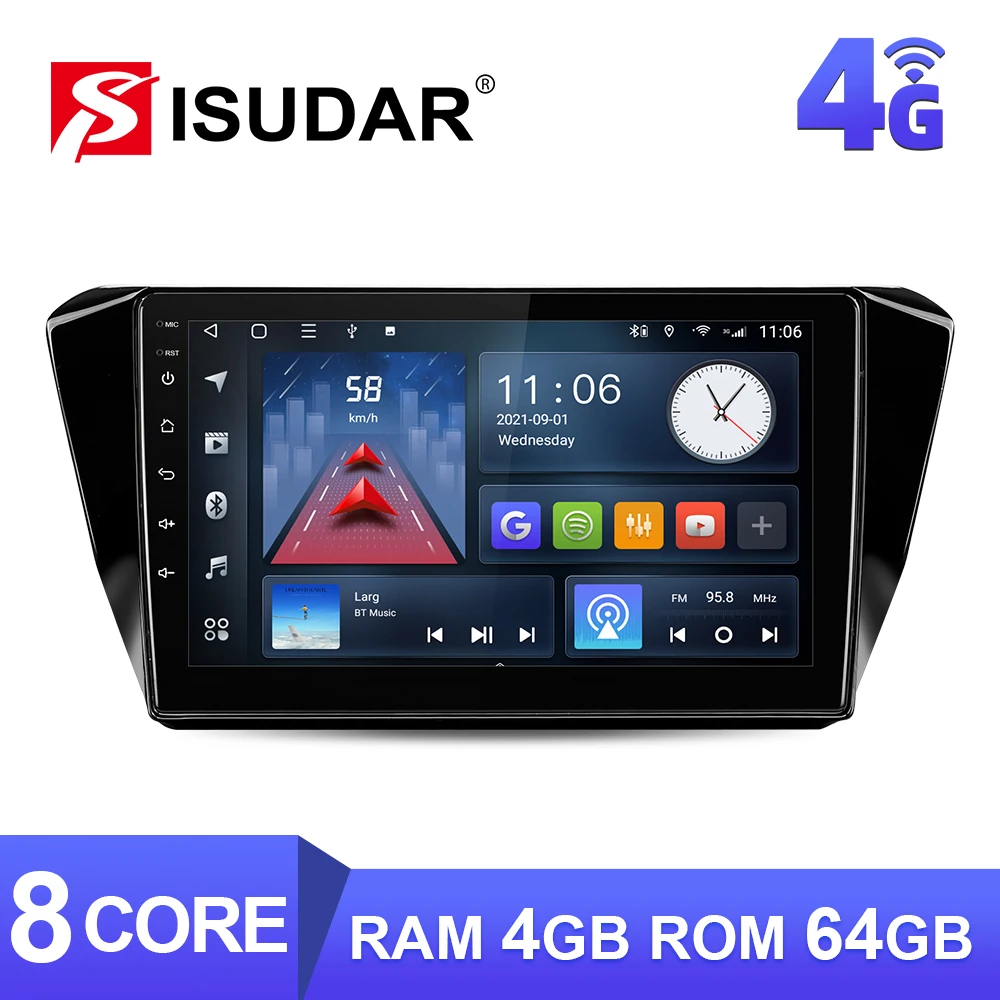 Автомобильный радиоприемник ISUDAR T68 Android10 GPS для Skoda Superb 3 2016- CANBUS автомобильный