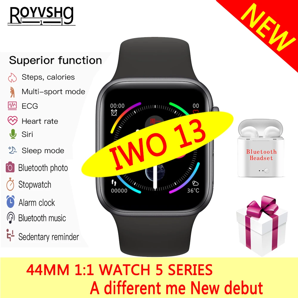 IWO 13 Смарт часы 44 мм 1:1 серии 5 PK 10 11 12 для apple iPhone IOS Android телефон Bluetooth умные женщин и