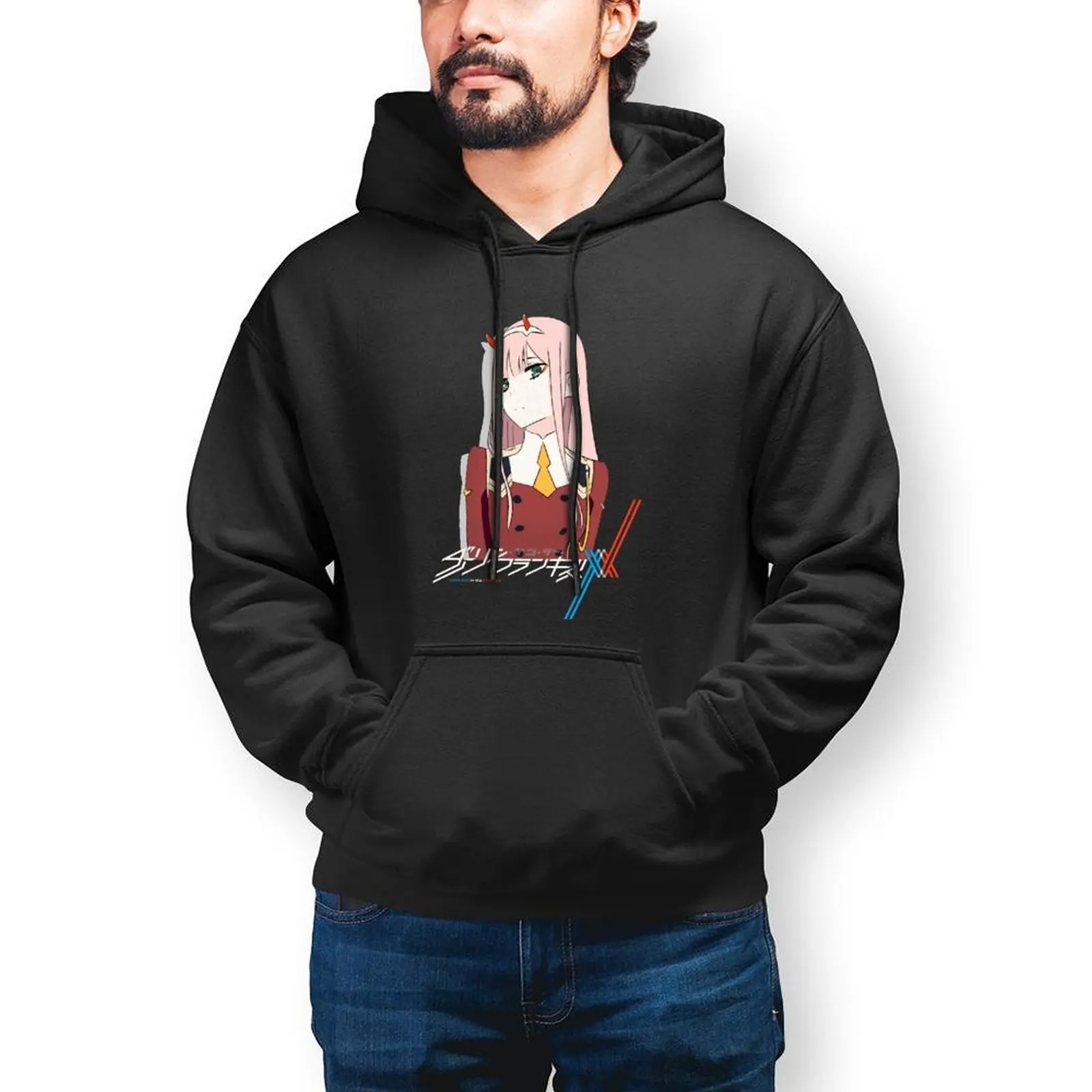 

Darling In The Franxx Hoodie Fashion Long Length Cotton Hoodies Men Autumn Loose Pullover Hoodie Oversize