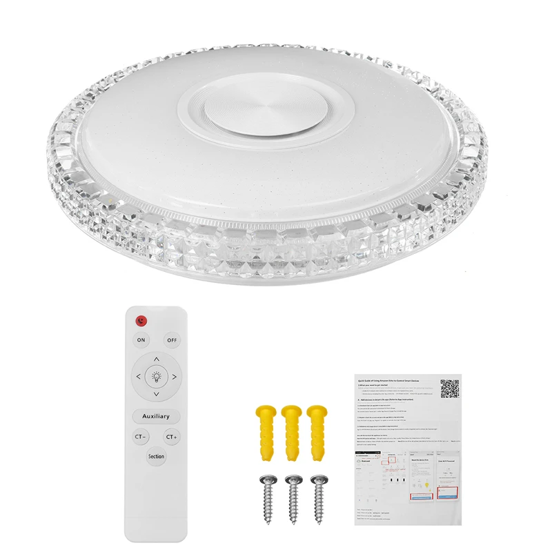 Lámpara de techo inteligente con Control remoto, luz LED RGB moderna de 200W con WiFi, aplicación de iluminación para el hogar, música, bluetooth, para dormitorio