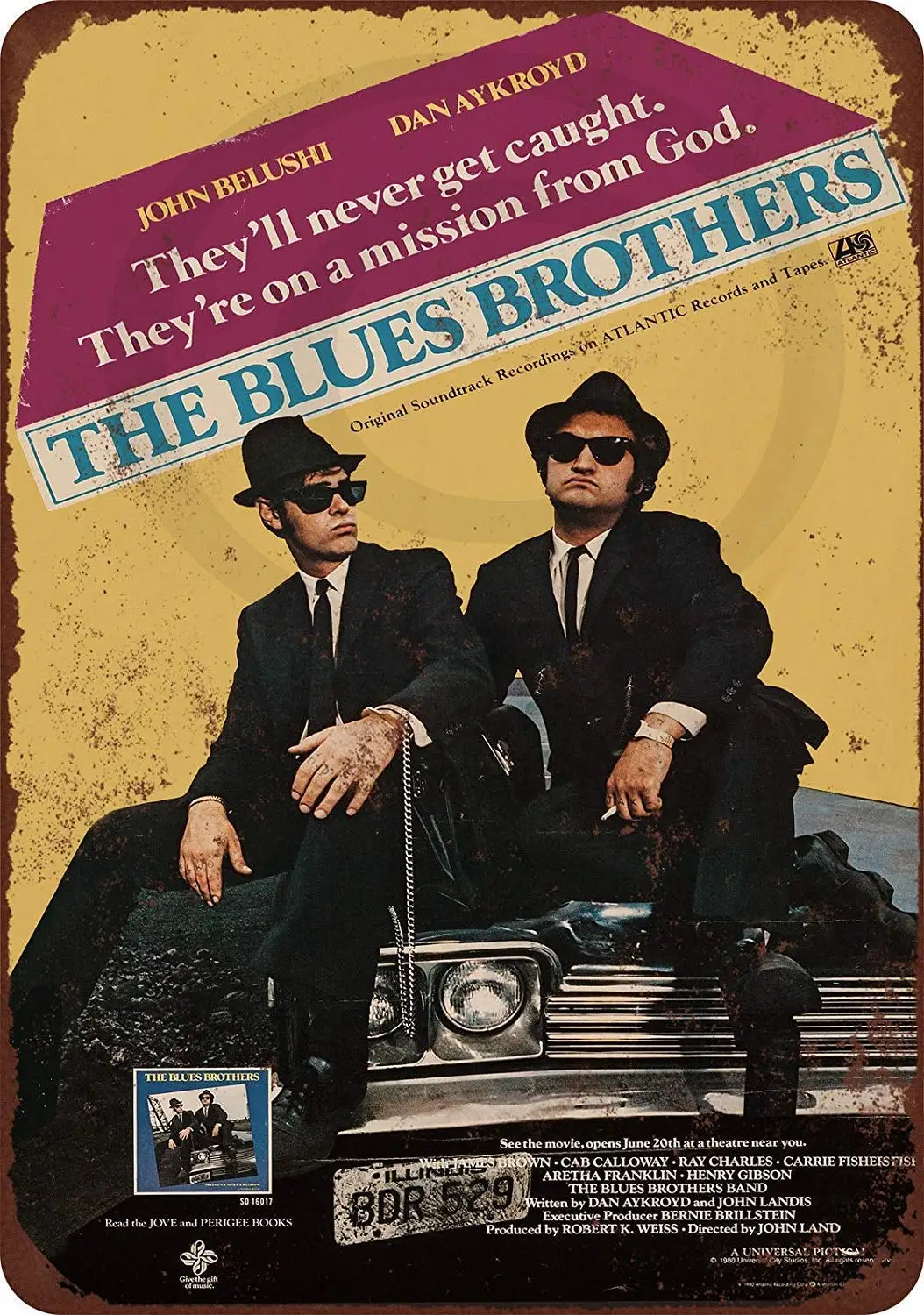 

Wall Decor Home Indoor Bar Room Plaques Poster 1980 Blues Brothers Movie Reproduction Metal Sign 8" x 12" Tin Signs