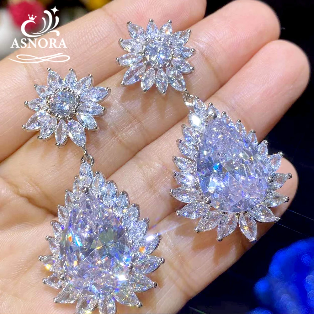 

Elegant Crystal Cubic Zirconia Drop-shaped Bridal Earrings Wedding Party Jewelry Girlfriend Birthday Gift, Free Shipping E0076