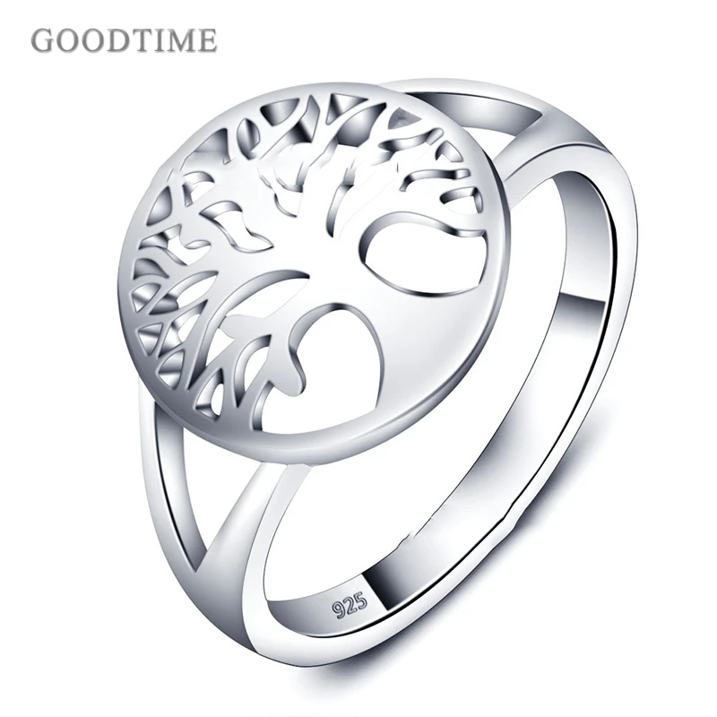 

Fashion Ring For Women 925 Sterling Silver Luck Tree Ring Anniversary Jewelry For Girl Party Dress Up Vintage Glossy Ring