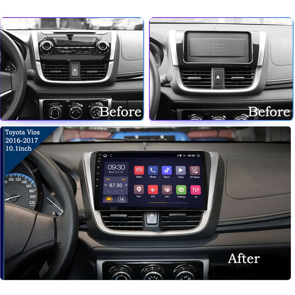 Android 8 core Автомобильный Центральный Мультимедиа для Toyota vios radio 2016 2017 2018 стерео