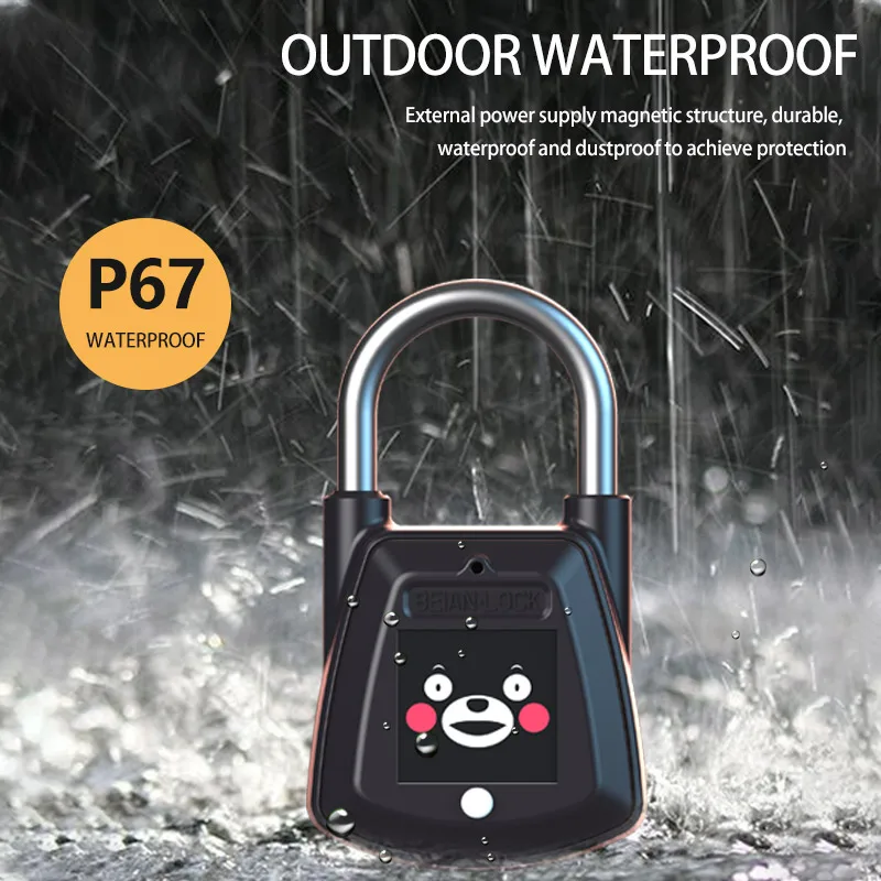 

Co-He Cute Cartoon Anime NFC Padlock IC card Padlock G8 Suitable for backpack, Travel Bag, Drawer Door wardrobe Black Anti-theft