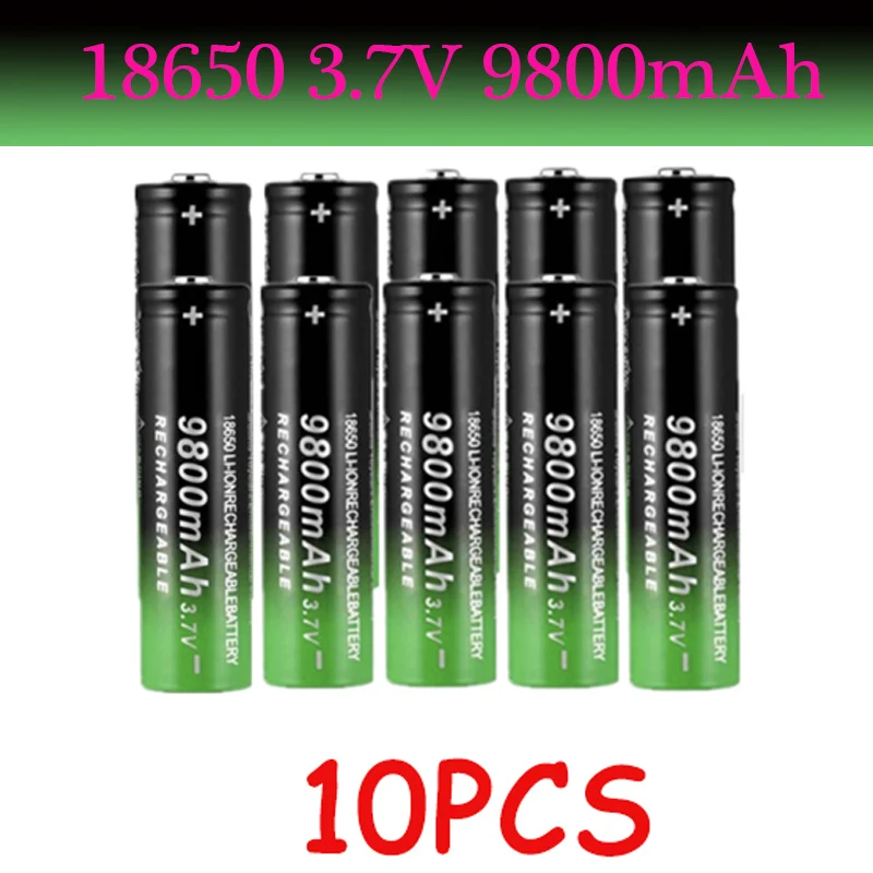 

18650 Battery New Fast Charge High Quality 3.7V 9800Mah Rechargeable Lithium Ion Batteries Flashlight
