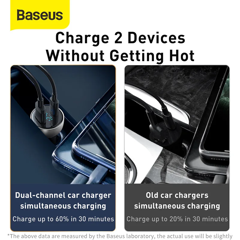 baseus 65w car charger cigarette lighter support laptop qc4 0 pd 3 0 fast charging for iphone 12 11 pro max ipad samsung macbook free global shipping