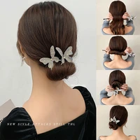new women girls elegant crystal butterfly flowers hairstyles making long tools sweet headband hairbands fashion hair accessories