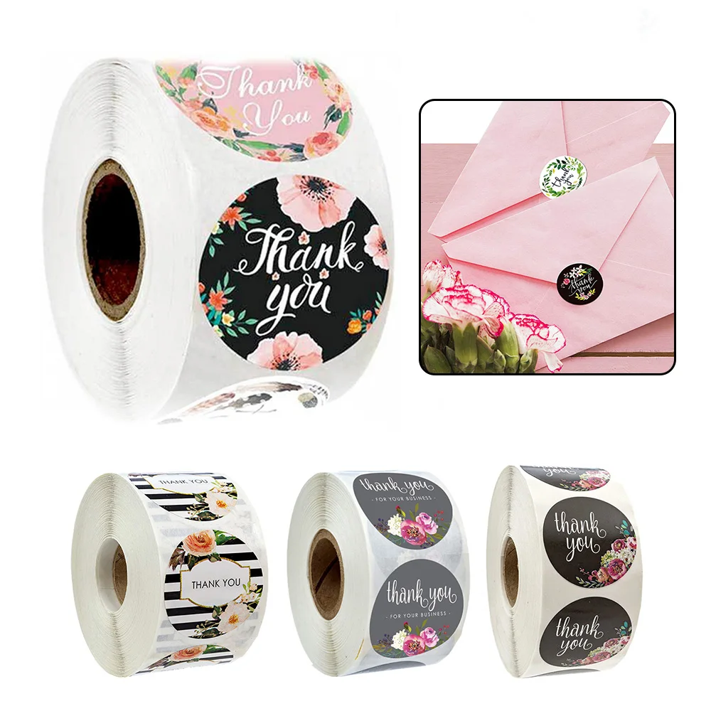 500 шт. крафт Бумага спасибо Стикеры s уплотнение Labes ручной работы с любовью