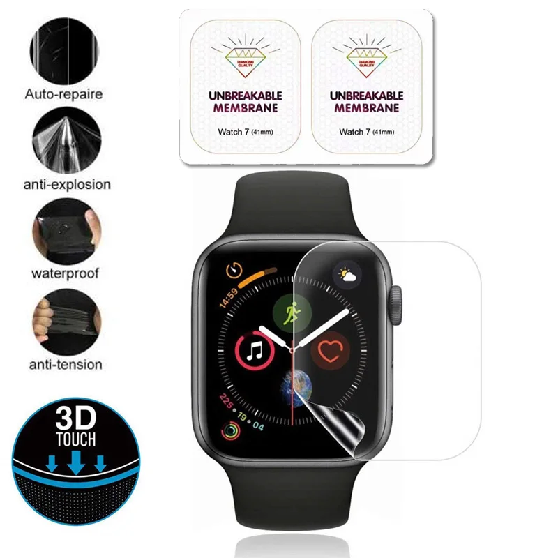 

6pcs Full Hydrogel Film Screen protector for Apple Watch S8 49mm S7 45mm 41mm 38mm 42mm 40mm 44mm Soft Film
