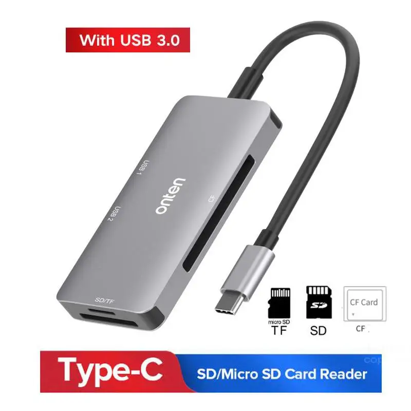 5-in-1 Type C OTG Smart Card Reader For PC USB 3.0 CF TF SD Card Reader Memory Card Reader Adapter Computer Supplies For Mac OS