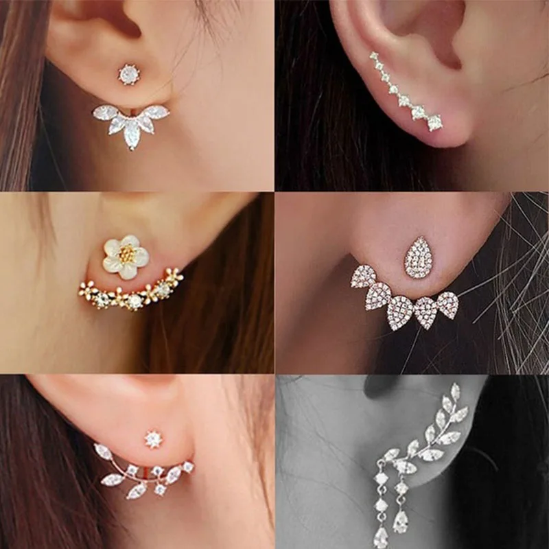 Женские серьги гвоздики с искусственным жемчугом Свадебные украшения крыльями