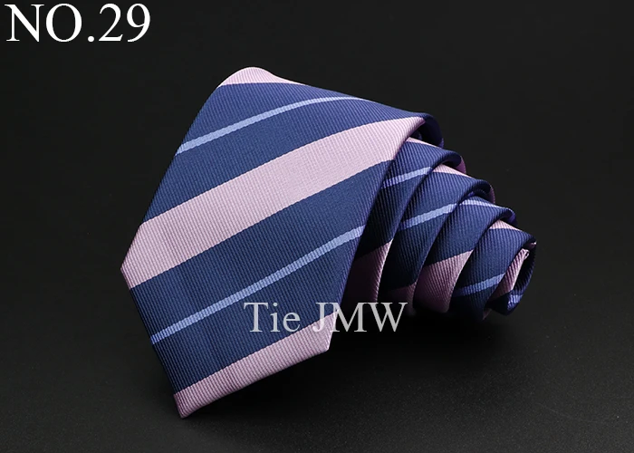 Classic Stripe Mens Tie - Jacquard Necktie in Red Blue Green for Daily Wear and Weddings