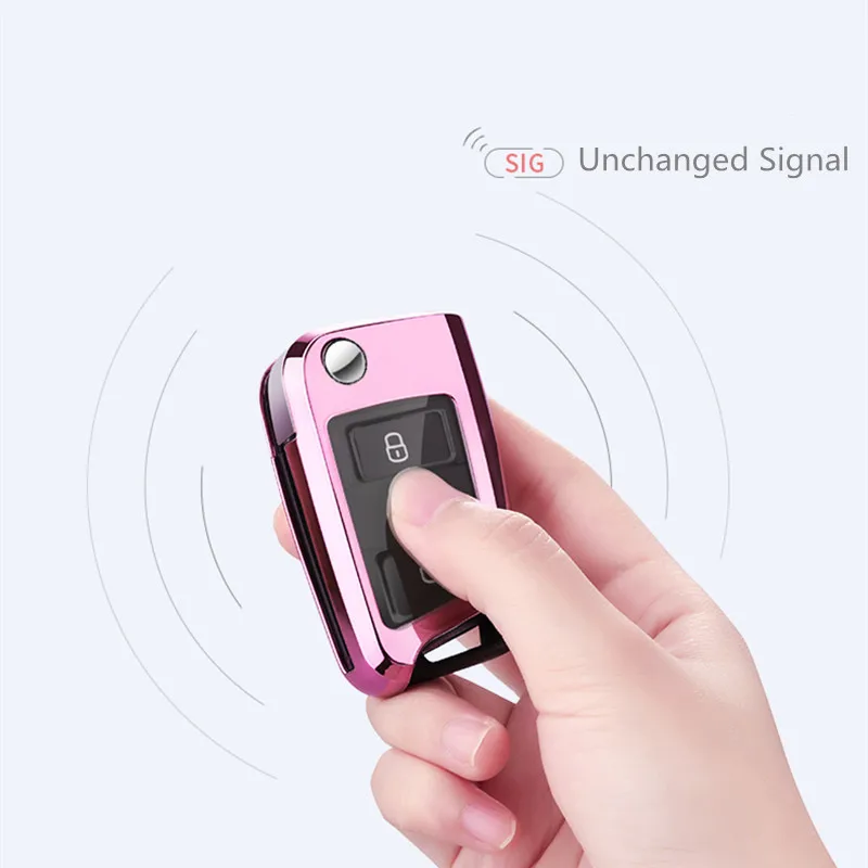 Полностью Защитный Мягкий складной чехол для ключей из ТПУ чехлы VW Golf 7 mk7 Skoda Octavia