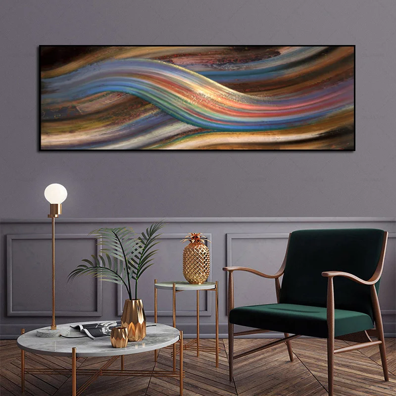 Абстрактная Радуга настенная живопись на холсте печать плакат картина