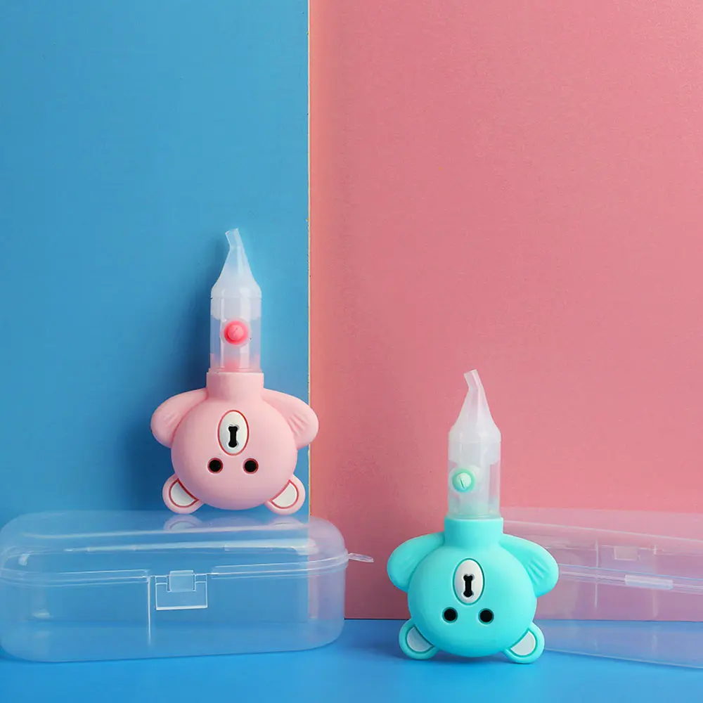 

Nose Cleaner Cute Bear Head Pattern Anti-backflow Baby Nasal Absorber non-toxic Soft silicone tip cute cartoon appearance